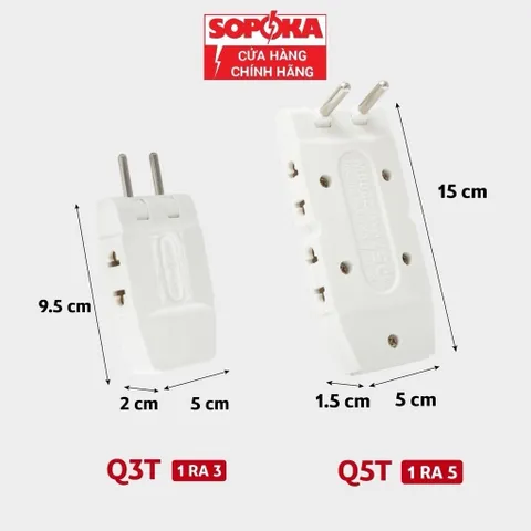 Ổ Cắm Chia Điện Đa Năng 2200W SOPOKA Xoay 180 Độ, Nhiều Lỗ Cắm, Dùng Cho Ti Vi, Tủ Lạnh, Quạt, Đèn Bảo Hành 2 Năm