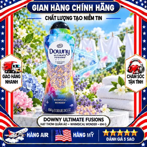 HẠT XẢ VẢI KHÔ DOWNY ULTIMATE FUSIONS MỸ CHAI LỚN 694G