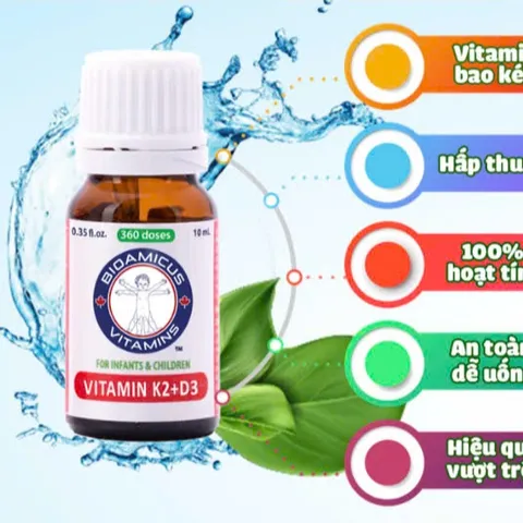 BioAmicus Vitamin K2&D3 hỗ trợ phát triển xương răng của trẻ - D3K2 Cho Bé