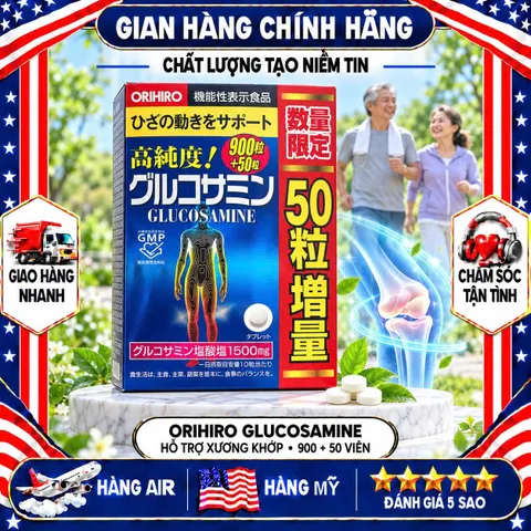 Viên Uống Bổ Khớp Glucosamine Orihiro 1500mg Nhật Bản (Lọ 950 Viên)