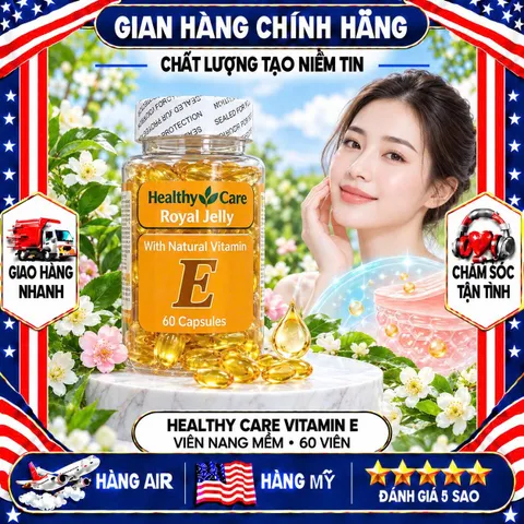 VIÊN TINH DẦU DƯỠNG DA VITAMIN E SỮA ONG CHÚA HEALTH PRO MỸ 90V