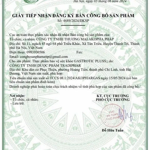 DẠ DÀY GASTROTIC PLUSS, HỘP 30 VIÊN. GIÚP BẢO VỆ NIÊM MẠC DẠ DÀY, LOÉT DẠ DÀY, Ợ HƠI, Ợ CHUA