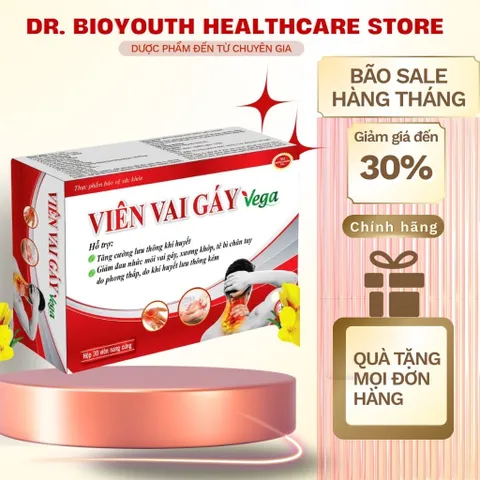VIÊN VAI GÁY VEGA (Hộp 30 viên) Giảm đau cổ-vai-gáy, hỗ trợ mạnh gân cốt,sống lưng,khỏi đau nhức xương khớp