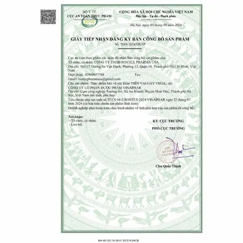 VIÊN VAI GÁY VEGA (Hộp 30 viên) Giảm đau cổ-vai-gáy, hỗ trợ mạnh gân cốt,sống lưng,khỏi đau nhức xương khớp