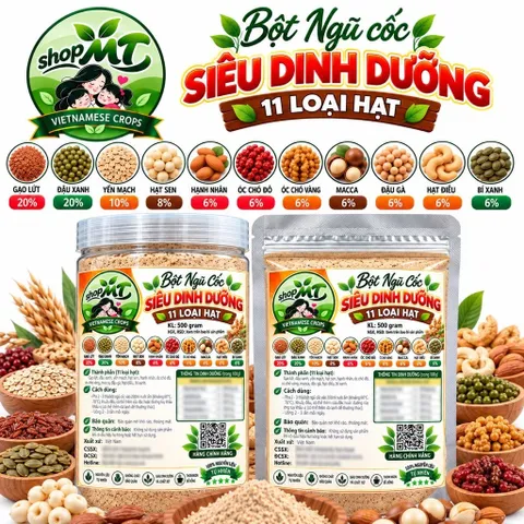 500g Bột Ngũ Cốc Dinh Dưỡng 17 loại Hạt và Siêu Ngũ cốc 11 loại hạt SHOPMT.METOMSTORE
