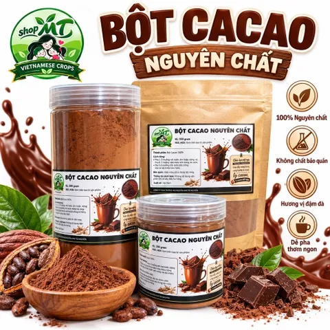 500g Cacao Nguyên Chất Thuần Đắng Không Đường nhàMTshop metomstore