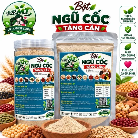 ComBo 1kg Bột Ngũ Cốc Siêu Dinh Dưỡng 11 Loại Hạt (50% Hạt Cao Cấp) và Ngũ Cốc 17 loại Hạt MTshop.metomstore