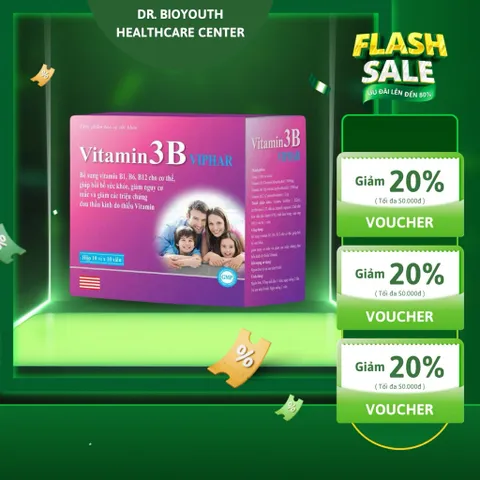 Viên uống Vitamin 3B Viphar Bổ sung vitamin B1, B6, B12 cho cơ thể giúp bồi bổ sức khỏe - Hộp 100 viên