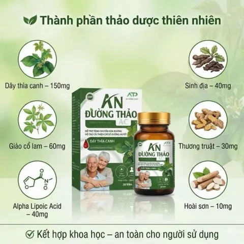 Viên Điều hòa Đường huyết AN ĐƯỜNG THẢO - Hỗ trợ chuyển hóa đường, cải thiện chỉ số đường huyết Hộp 30v
