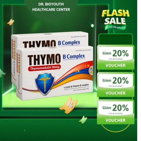 Viên bổ THYMO B Complex chứa Thymomodulin bổ sung miễn dịch vitamin và khoáng chất,giảm tình trạng mệt mỏi,suy nhược