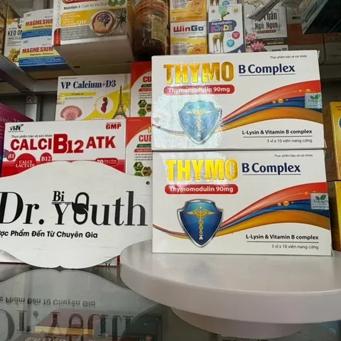 Viên bổ THYMO B Complex chứa Thymomodulin bổ sung miễn dịch vitamin và khoáng chất,giảm tình trạng mệt mỏi,suy nhược