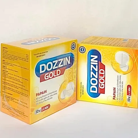Viên Sủi Tiêu Hoá Dozzin Gold Hộp 48 viên giảm chướng hơi dạ dày, ngừa đau rát ợ chua tá tràng, ngon miệng