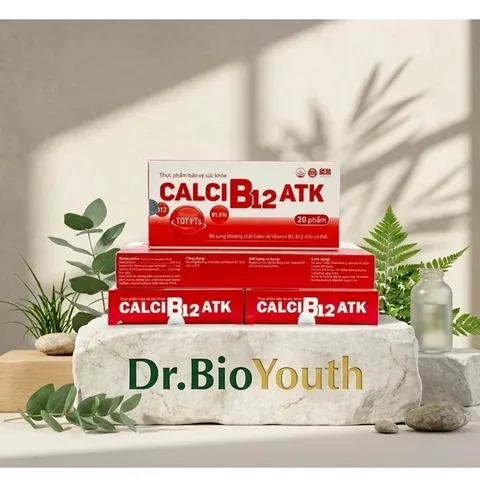 Ống uống Calci B12 ATK Bổ sung khoáng chất Calci và Vitamin B1,B12 cho cơ thể Hộp 20 ống