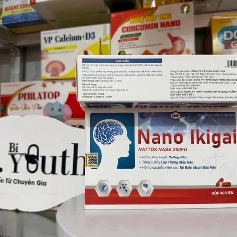 Viên Hoạt Huyết Bổ não Nano lkigai chứa Nattokinase-giảm đau đầu,chóng mặt,rối loạn tiền đình, ngừa đột quỵ Hộp 40 viêno