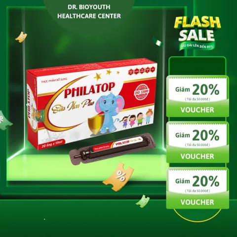 Philatop SỮA NON TỔ YẾN Đông trùng hạ thảo, đạm thuỷ phân Hồng sâm Nhung hươu Yến sào hỗ trợ tăng sức đề kháng 20 ống