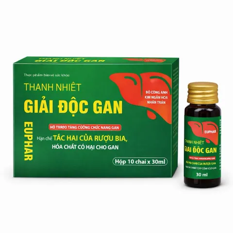 Nước THANH NHIỆT GIẢI ĐỘC GAN EUPHAR (xanh lá)giải rượu làm mát gan, lợi mật, giải độc gan, tăng cường chức năng gan