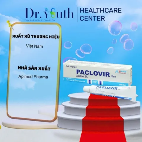 Kem ngừa mụn nước, virus Herpes Pa clovir Apimed, ngăn ngừa rôm mụn ghẻ bóng nước, bảo vệ da hiệu quả, sau xăm môi