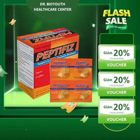 Viên sủi dạ dày US Pharma Peptifiz giảm đau bao tử dạ dày ợ hơi chua nóng rát, khó tiêu ăn kém (hộp 40 viên)