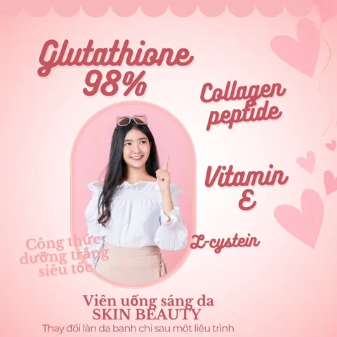 Viên LÀM TRẮNG DA Glutathion+ Collagen Skin Beauty Hỗ Trợ Chống Oxy Hóa Giảm Khô Da Sạm Da An Toàn Hiệu Quả Lọ 30 ViênW