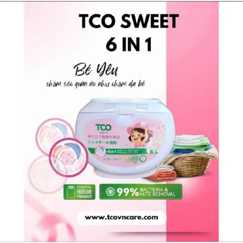 VIÊN GIẶT XẢ TCO 6IN1 Tiết kiệm, Làm Mềm, Lưu Hương Thơm Lâu cho Quần Áo 30 Viên 893821