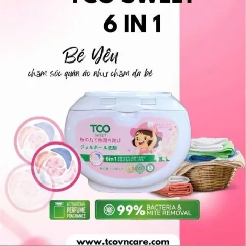 VIÊN GIẶT XẢ TCO 6IN1 Tiết kiệm, Làm Mềm, Lưu Hương Thơm Lâu cho Quần Áo 30 Viên 893821
