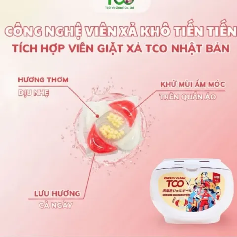 VIÊN GIẶT XẢ TCO 6IN1 Tiết kiệm, Làm Mềm, Lưu Hương Thơm Lâu cho Quần Áo 30 Viên 893821