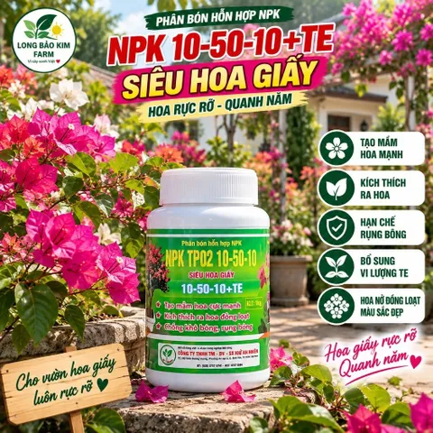 Siêu hoa giấy 10-50-10+TE giúp cây ra rễ nhanh, nhiều rễ, xanh lá, bật mầm dành cho hoa lan, hoa hồng, cây cảnh