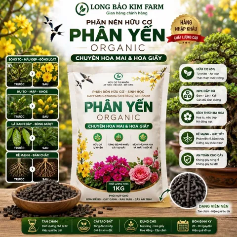 Phân Bón Hữu Cơ Chuyên Cây Mai Vàng -Bonsai - Hoa Kiểng Và Rau Sạch Tại Nhà gói 1kg
