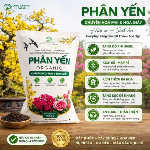 Phân Bón Hữu Cơ Chuyên Cây Mai Vàng -Bonsai - Hoa Kiểng Và Rau Sạch Tại Nhà gói 1kg