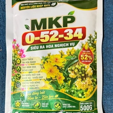 MKP 0-52-34 500G | Siêu Ra Hoa Nghịch Vụ | Lân 52% | Kích Mầm Hoa, Tạo Nụ Đồng Loạt | Phân Bón Hoa Kiểng