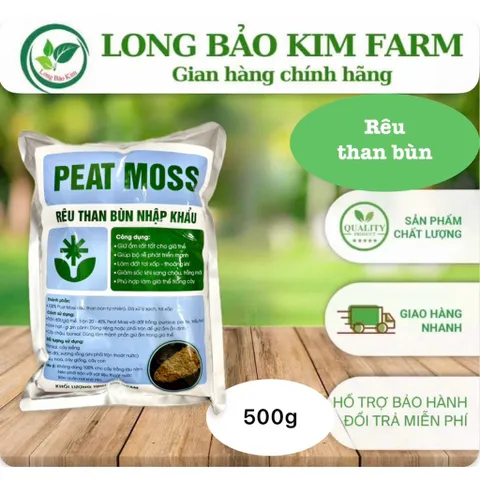 RÊU THAN BÙN PEATMOSS – GIÁ THỂ CAO CẤP CHO CÂY TRỒNG gói 500gram