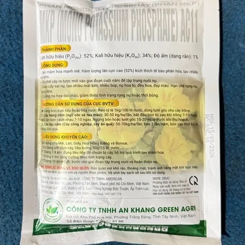 MKP 0-52-34 500G | Siêu Ra Hoa Nghịch Vụ | Lân 52% | Kích Mầm Hoa, Tạo Nụ Đồng Loạt | Phân Bón Hoa Kiểng