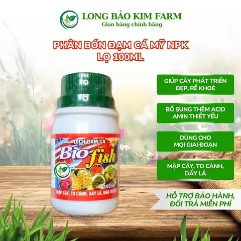 Phân Bón Vi Lượng Đạm Cá Bio Fish Giúp Cây Phát Triển Đẹp, Rễ Khoẻ, Lọ 100gram