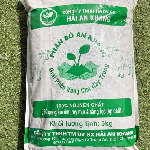 Phân bò Hải An Khang 5kg đã qua giâm ẩm, rây mịn & sàng lọc tạp chất cho cây trồng