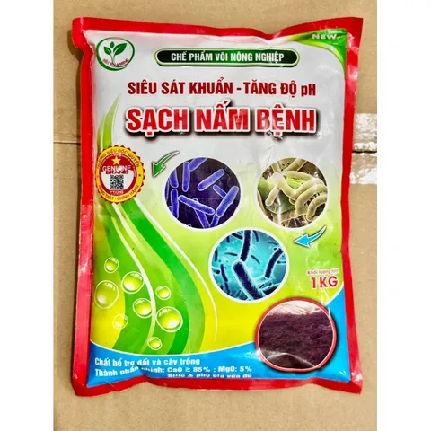 Bột tinh vôi HAK 100% 1Kg - Hạ Phèn, Tăng pH Đất, Diệt Khuẩn Nấm Bệnh, Cải Tạo Đất Trồng, Bổ Sung Canxi Cho Cây Trồng