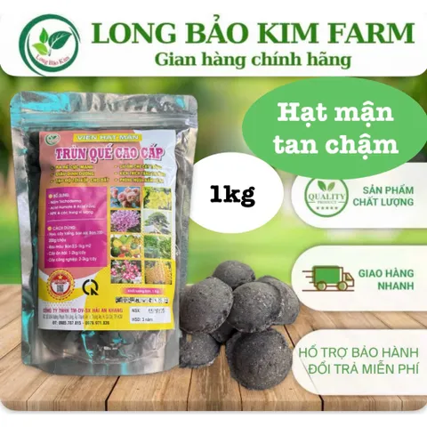 Phân Trùn Quế Cao Cấp Dạng Viên hạt mận 1kg – Bón hoa Lan Hoa Kiểng, Bonsai, Rau Màu – Tơi Xốp Đất, Kích Rễ Mạnh (1kg)