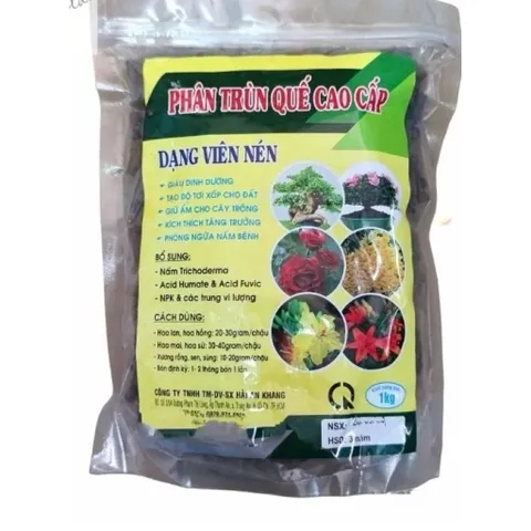 Phân Bón Trùn Quế Viên Nén Giúp Tăng Cường Dinh Dưỡng Cho Cây Trồng, Dung Tích 1Kg