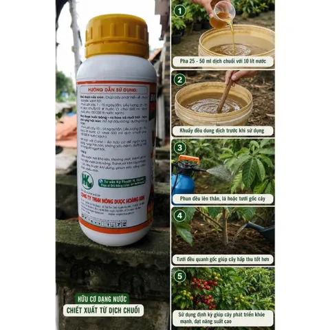 Phân Bón Hữu Cơ Dạng Nước Dịch Chuối Vi Sinh HK 500ml - Dinh Dưỡng Organic Cho Rau Màu, Cây Ăn Trái, Hoa Kiểng