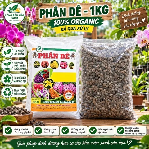 Phân dê nguyên hạt 1kg và phân dê bột 5dm³ hữu cơ tự nhiên cho cây trồng