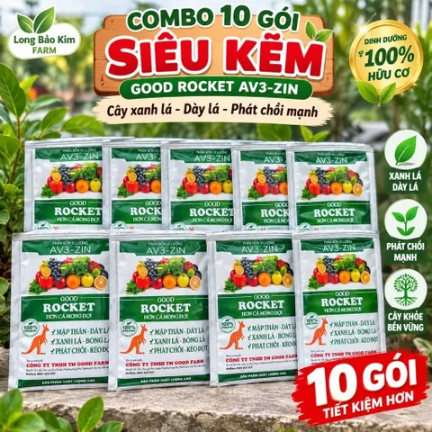 Combo 10 gói Siêu Kẽm 15.000ppm + Fe + Mn gói 50ml | Phân Bón Vi Lượng Cho Cây Trồng
