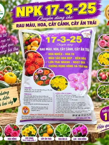 NPK 17-3-25 1KG Siêu Ra Hoa Siêu Đậu Trái – Phân Bón Hoa, Cây Cảnh, Cây Ăn Trái