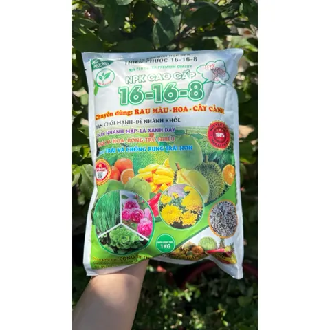 NPK 16-16-8 Thiên Phước 1KG - Phân Bón Rau Màu Hoa Cây Cảnh - Bật Chồi Mạnh, Ra Hoa Nhiều, Trái To Đẹp