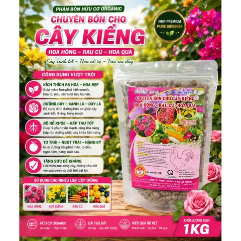 Phân Gà Hữu Cơ Viên Nén 1KG Organic Japan Hải An Khang - Bón Hoa Hồng, Cây Kiểng, Rau Sạch, Cây Ăn Trái