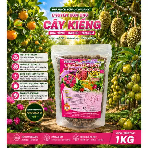 Phân Gà Hữu Cơ Viên Nén 1KG Organic Japan Hải An Khang - Bón Hoa Hồng, Cây Kiểng, Rau Sạch, Cây Ăn Trái