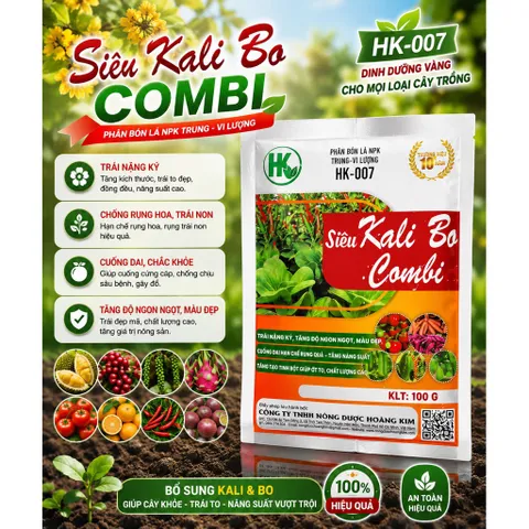 COMBO 5 GÓI SIÊU KALI BO COMBI HK-007 100G – PHÂN BÓN LÁ NPK TRUNG VI LƯỢNG