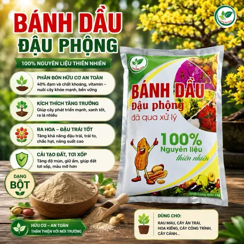 Bánh dầu đậu phộng  nguyên chất đã qua xử lý gói 1kg dạng bột và dạng viên