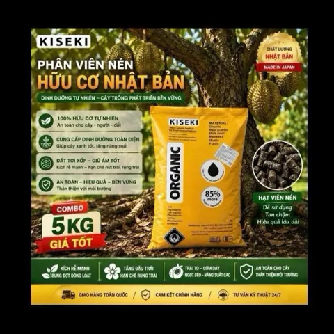 Combo 5KG Phân Viên Nén Hữu Cơ Nhật Bản KISEKI – Kích Rễ Mạnh, Đất Tơi Xốp