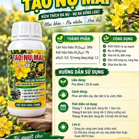 Siêu Lân Tạo Nụ Mai 0-38-7 Dạng Nước 250ml – Kích Nụ Mạnh, Nụ Mai Mập Khỏe, Ra Hoa Đồng Loạt