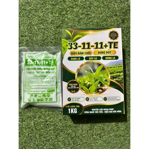 NPK 33-11-11+TE ABIO-36 Gói 250g | Siêu Đạm Chồi, Bung Đọt, Xanh Lá, Dày Lá | Phân Bón Lá NPK Cao Cấp