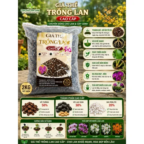 [Combo 5 kg]  Giá Thể Trồng Lan Cao Cấp 3in1 – Thoáng Khí, Giữ Ẩm Chuẩn – Rễ Mạnh, Lan Khỏe